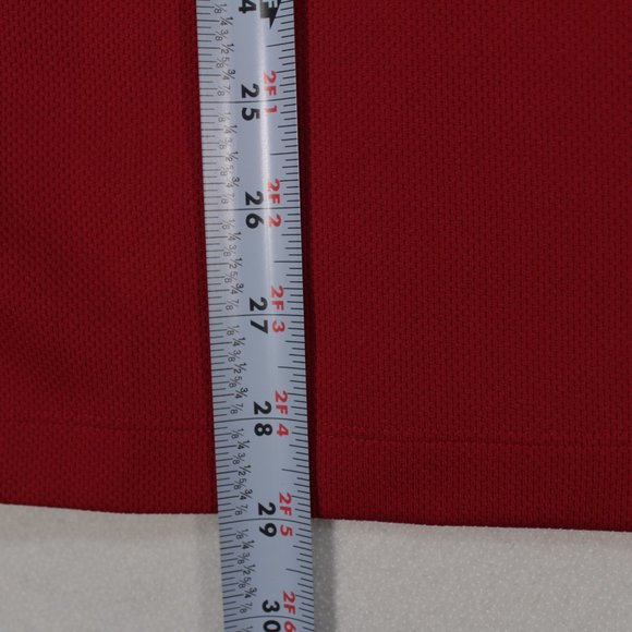 PGA Tour Shirt Men's Medium Red Long Sleeve Solid Golf Polo - Picture 6 of 10